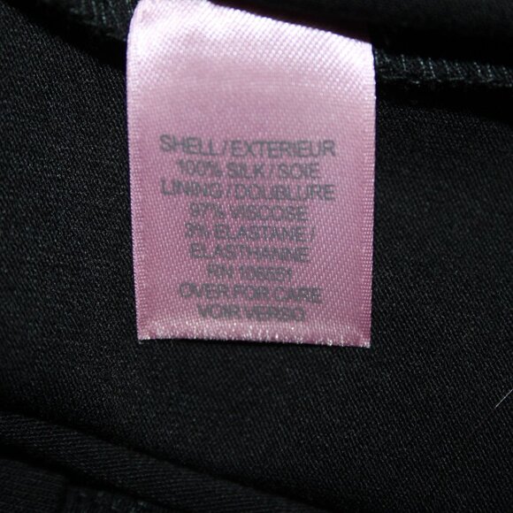 Calypso Dress Sz S Black Purple Multi Color V Neck Lined Silk Viscose Dress - Picture 13 of 16